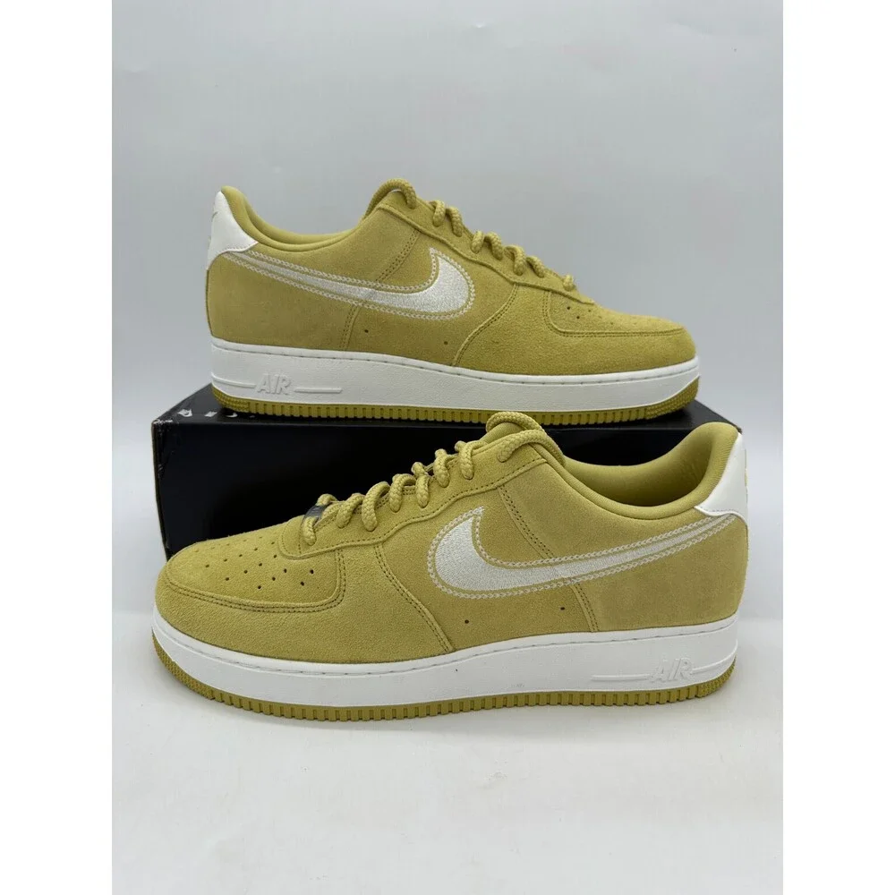 Nike Air Force 1 07 LV8 Mens Size 13 Yellow Gold White Athletic Shoes HJ4465 700